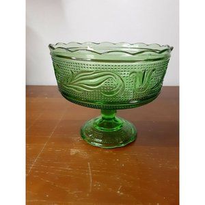 EC Brody Co. Green Pedestal Bowl Vintage